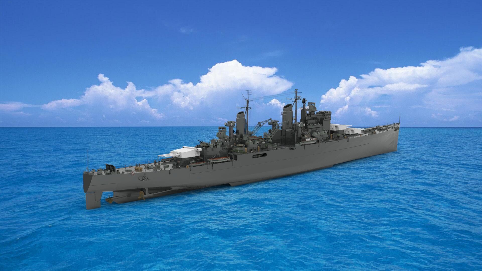 british heavy cruiser 3D model_1