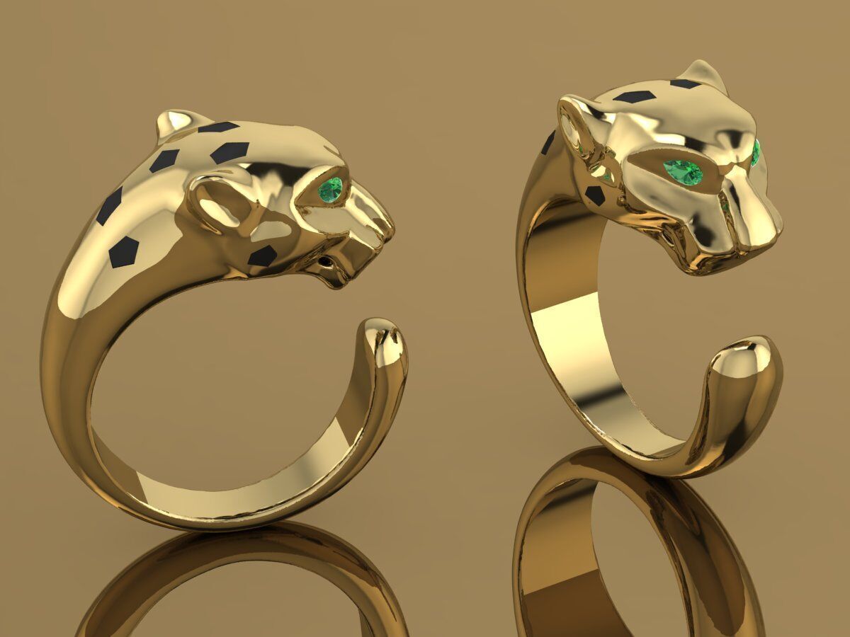 Panthere RIng Gold  3D print model_1