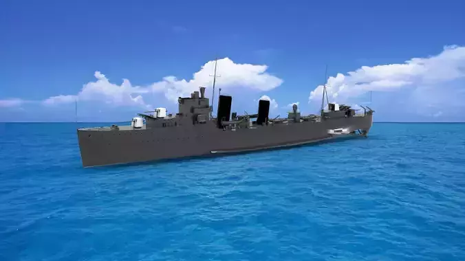 HMS Foxhound  F-class destroyer 3D model