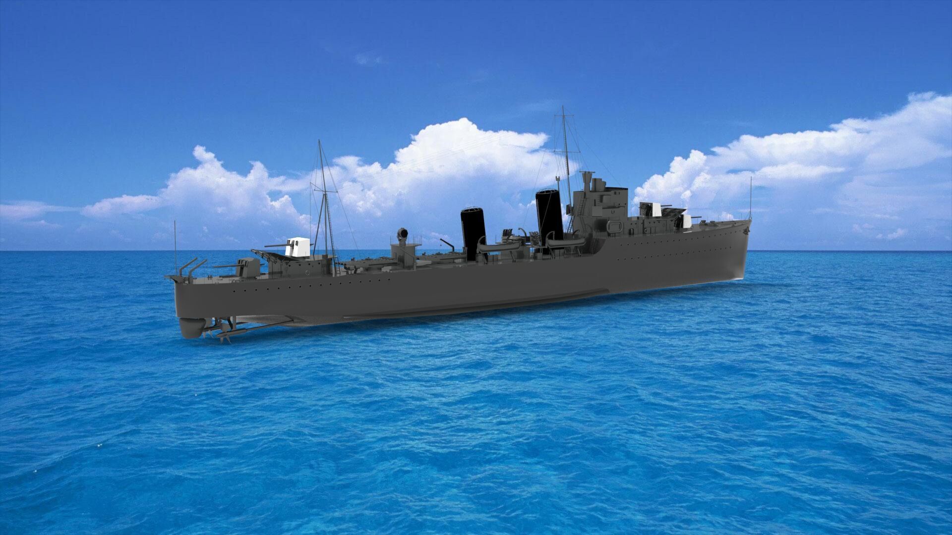 HMS Foxhound  F-class destroyer 3D model_1