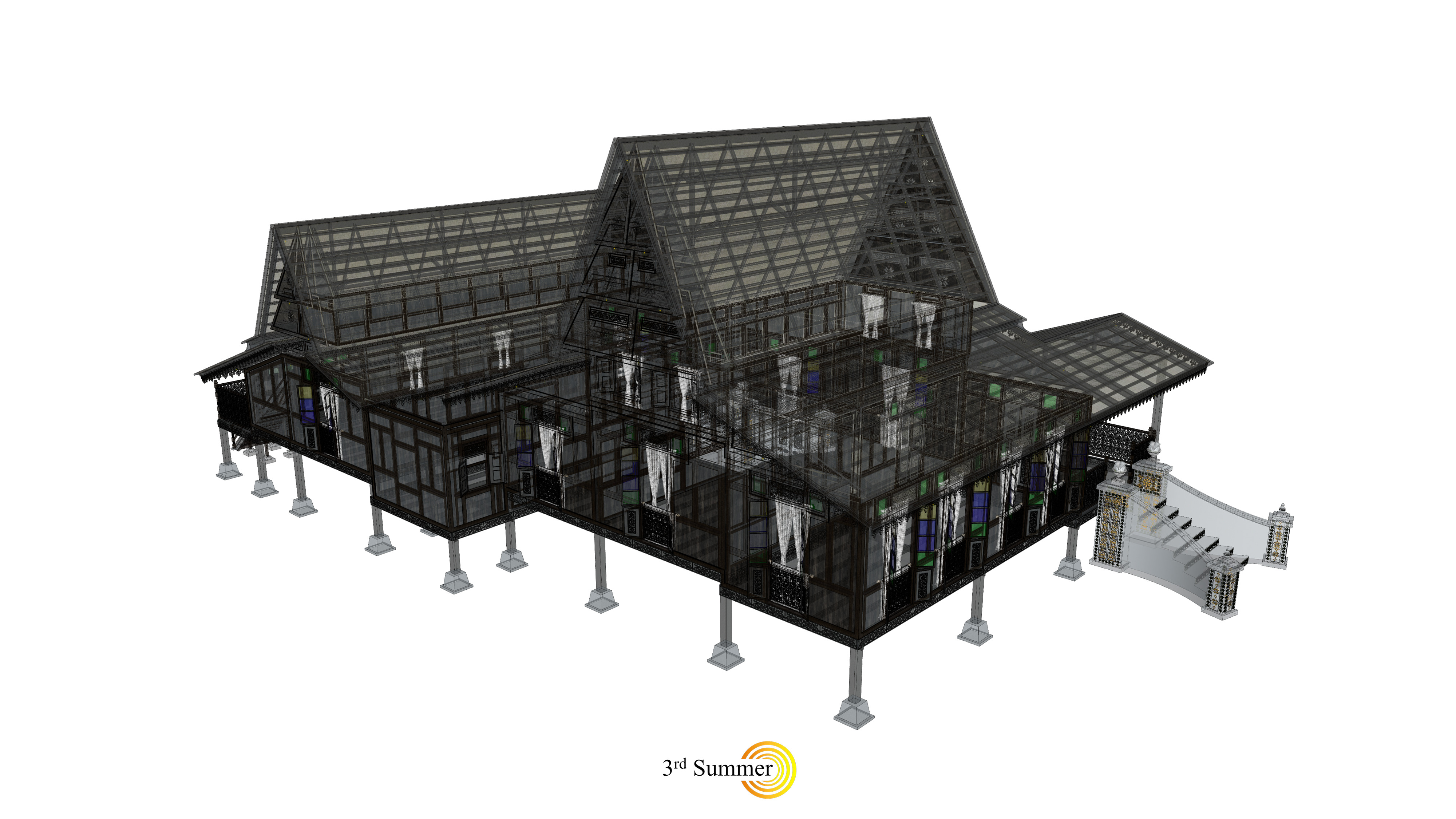 Malacca Traditional House of Malaysia 3D model_9