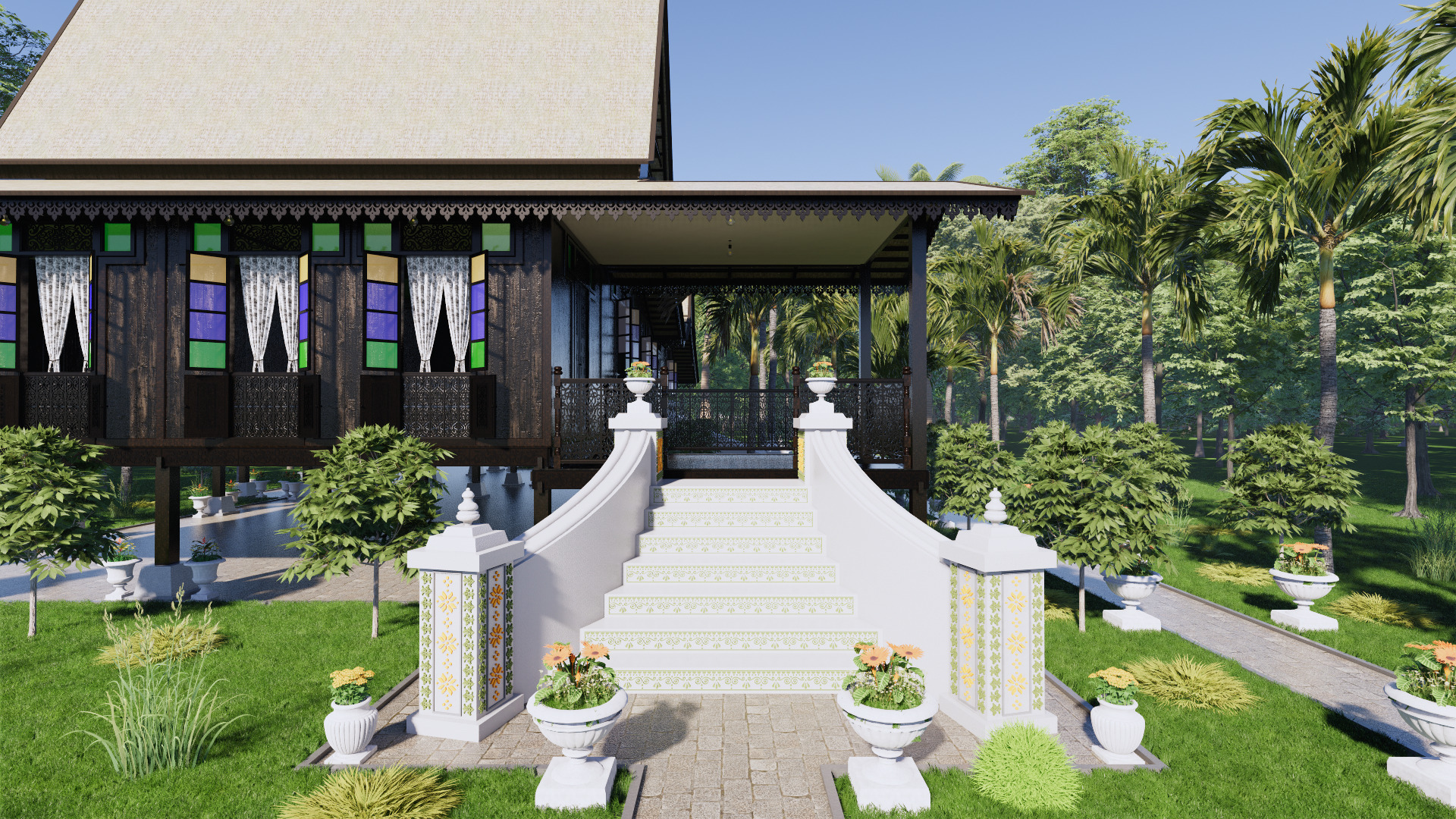 Malacca Traditional House of Malaysia 3D model_2