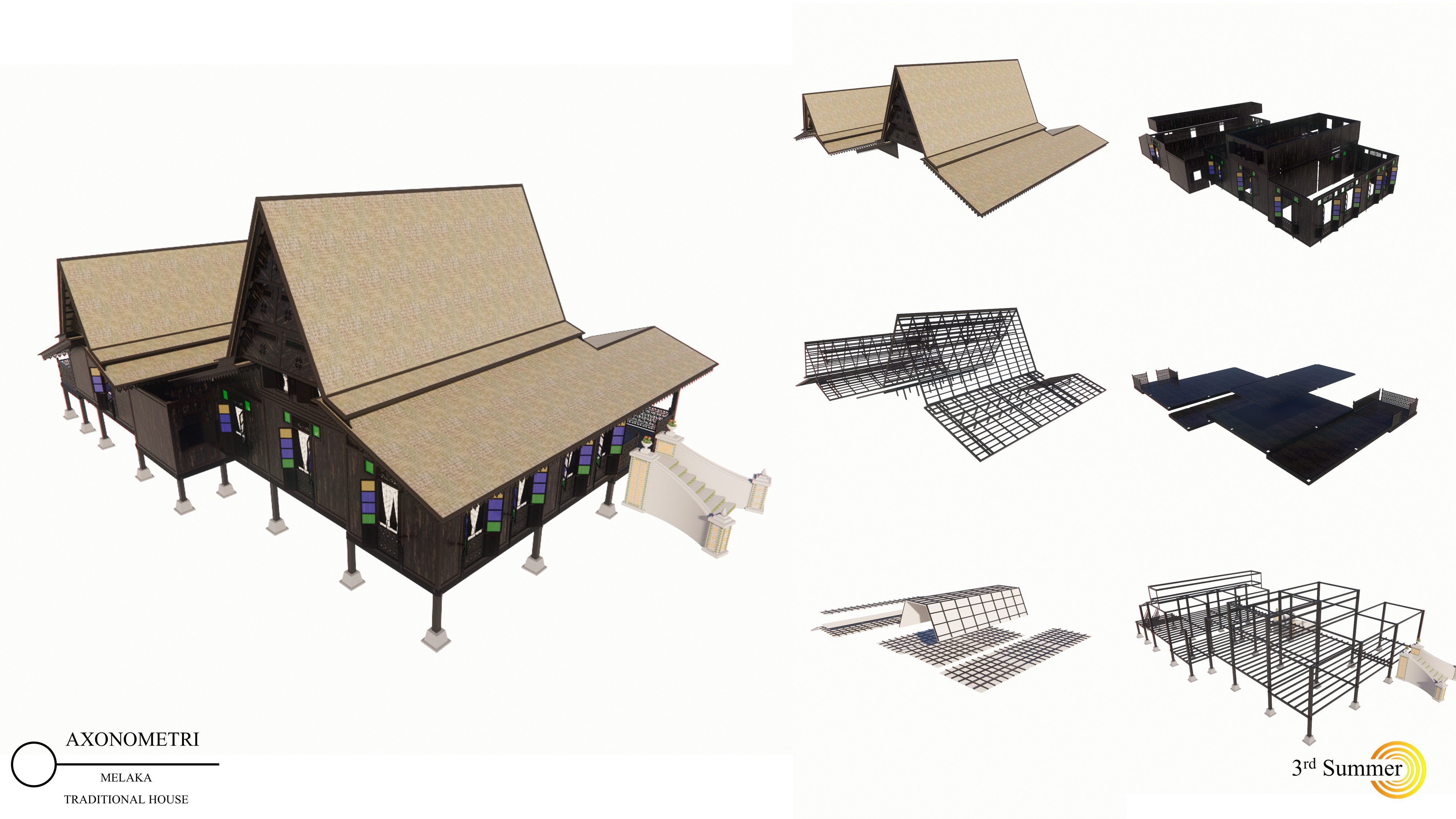 Malacca Traditional House of Malaysia 3D model_8