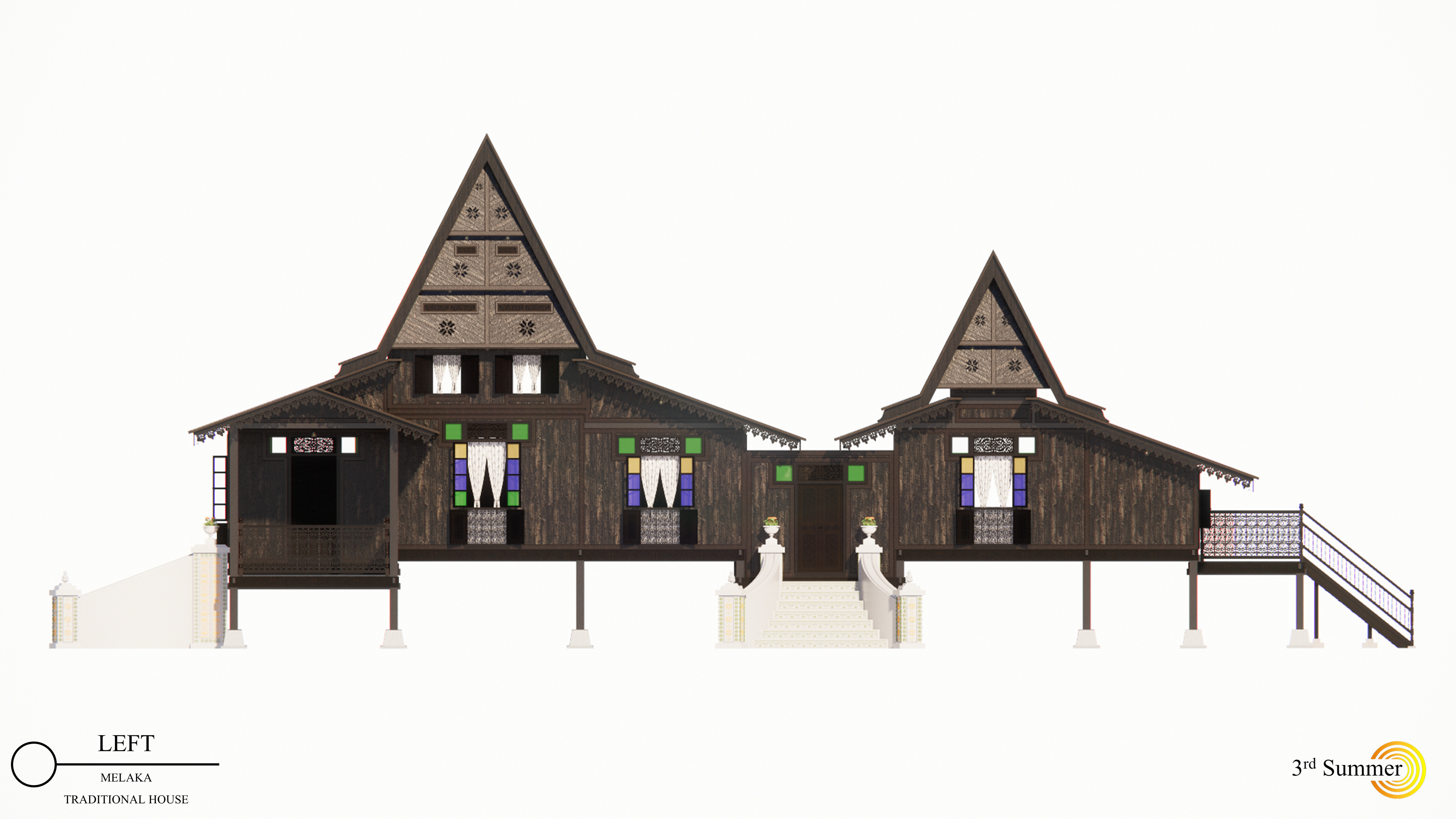 Malacca Traditional House of Malaysia 3D model_5