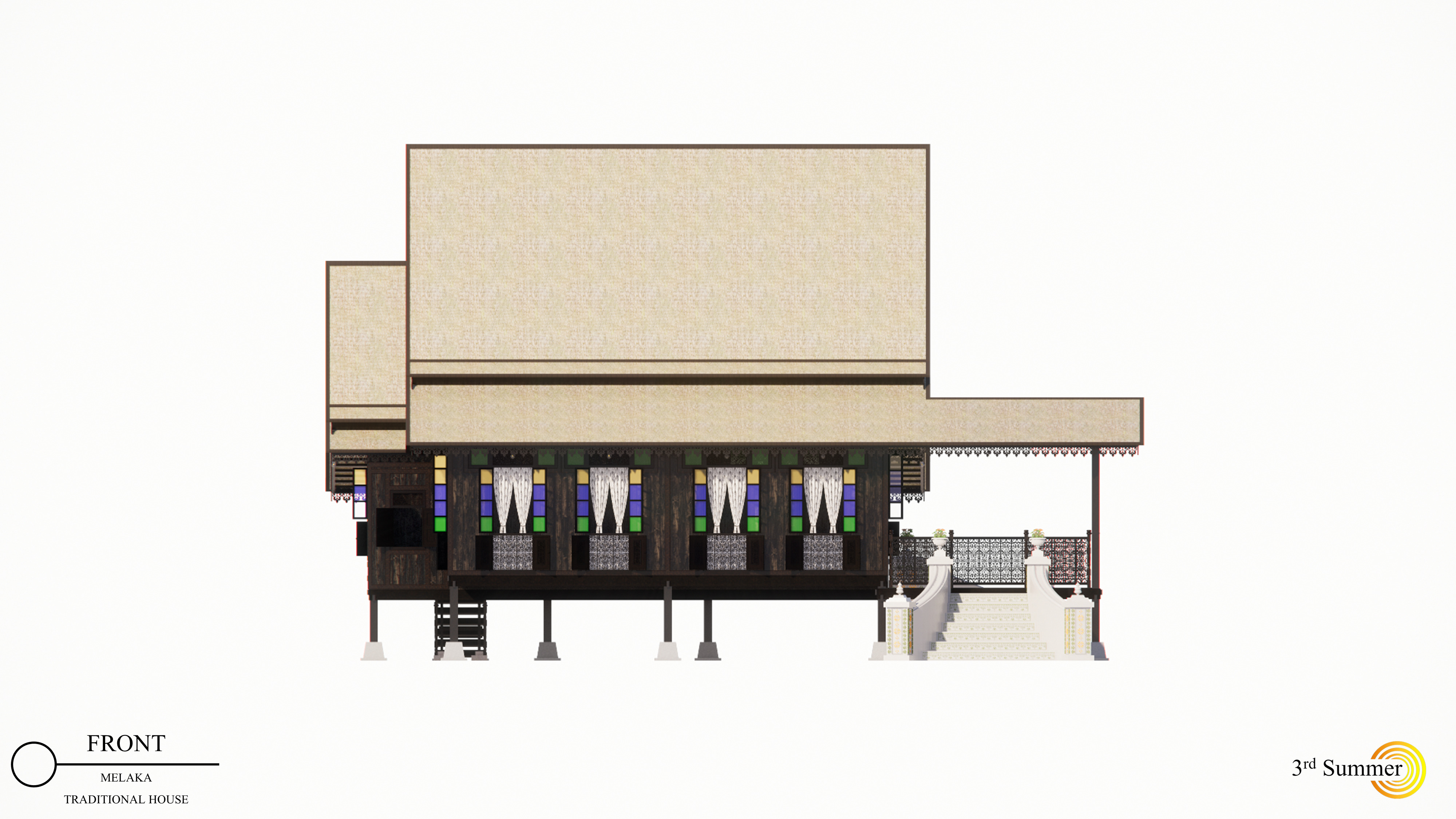 Malacca Traditional House of Malaysia 3D model_4