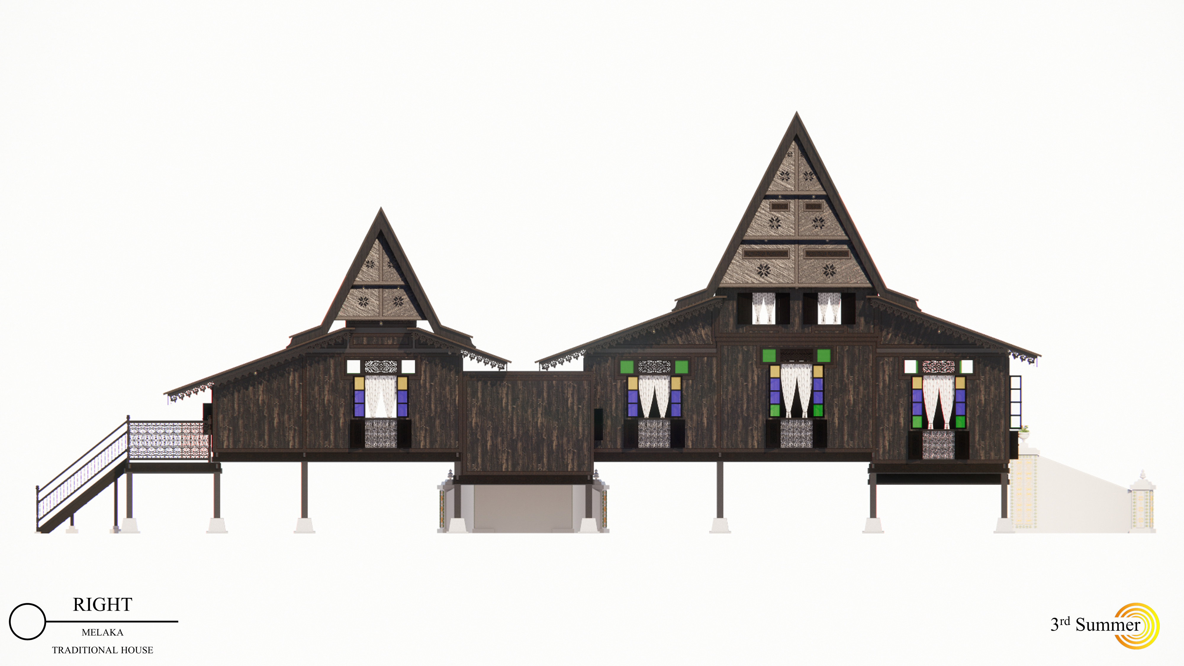 Malacca Traditional House of Malaysia 3D model_6