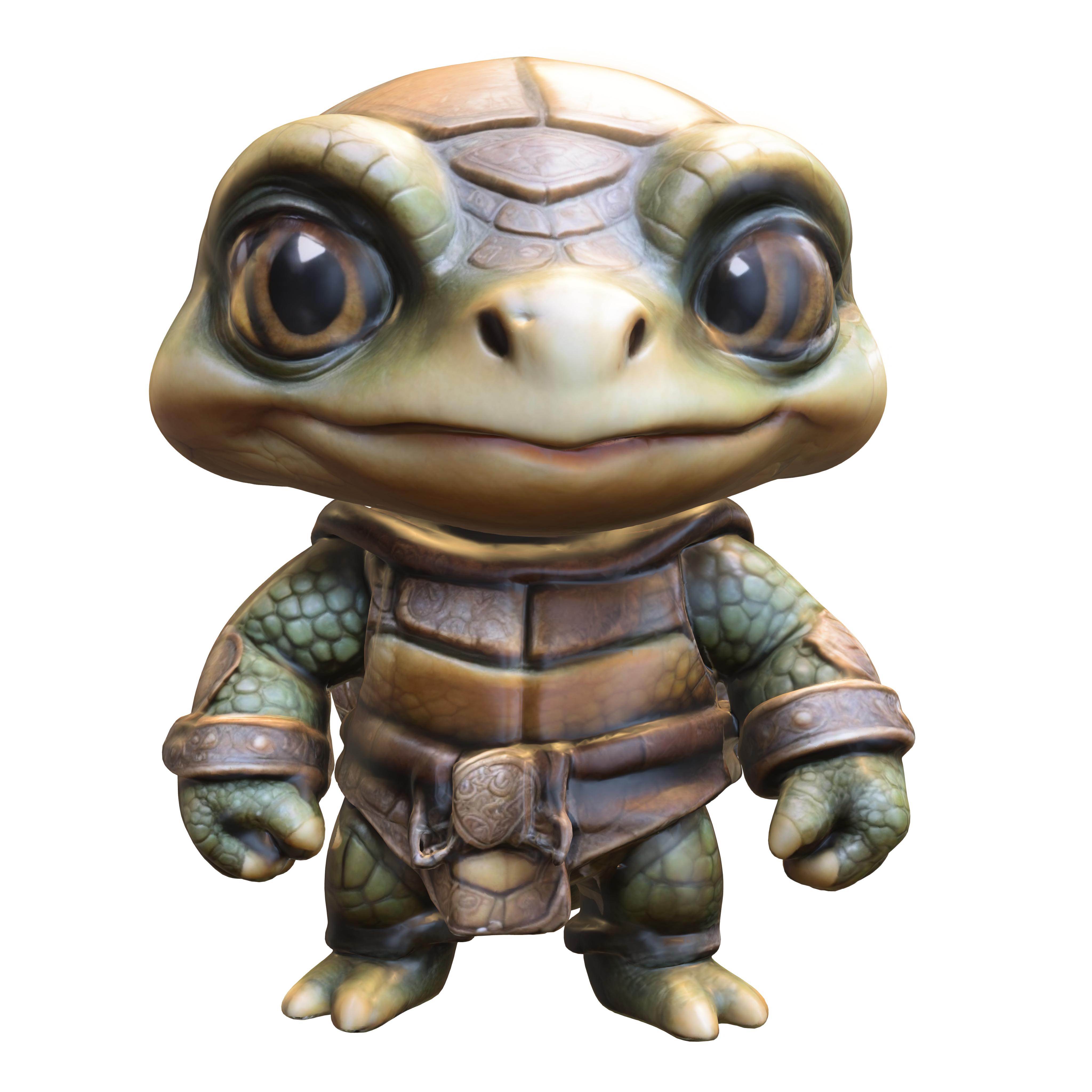 Chibi style turtle 3D model_4