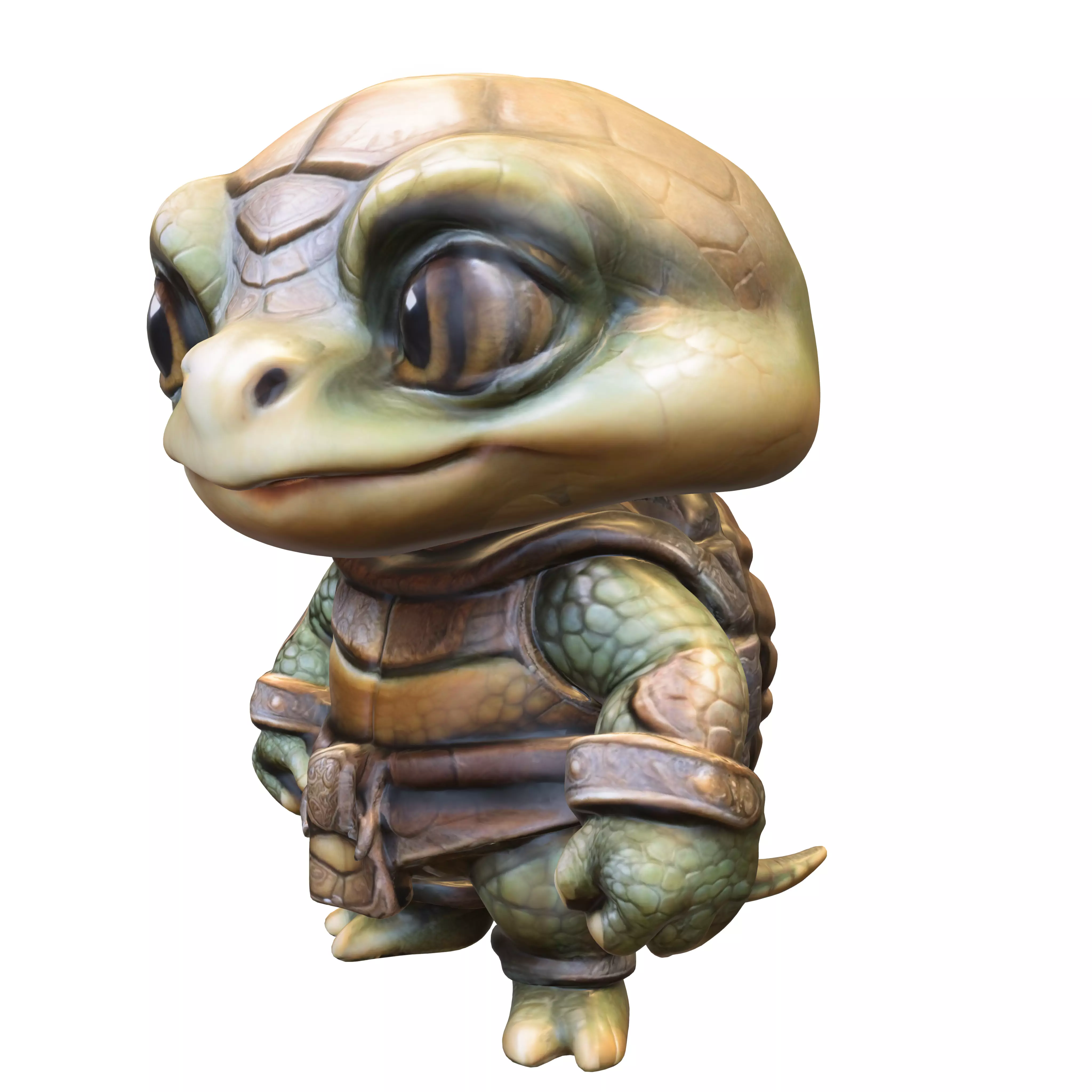 Chibi style turtle 3D model_0