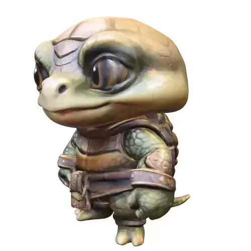Chibi style turtle  3D model