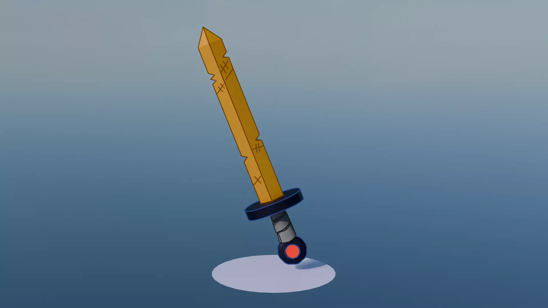 Finn Golden Sword from Adventure Time Low-poly 3D model_0