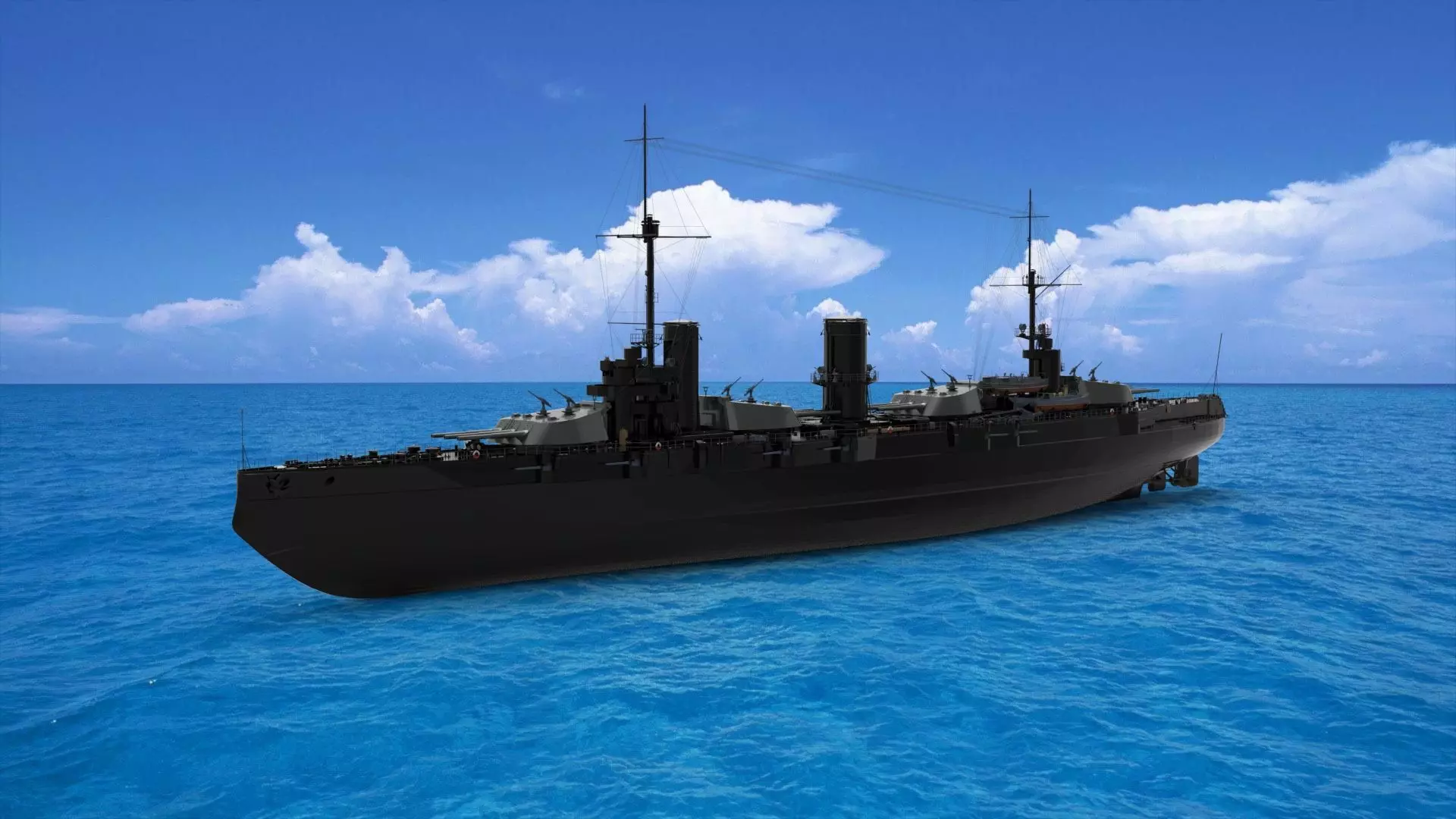 Gangut-class battleship 3D model_0