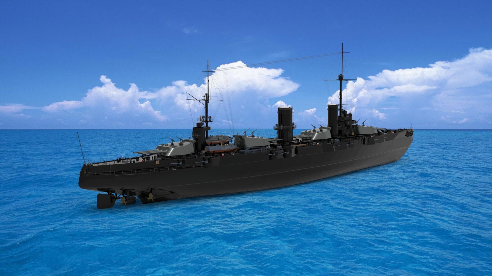 Gangut-class battleship 3D model_1