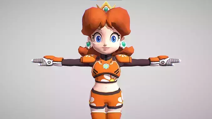 Princess Daisy - Mario Strikers Charged Low-poly 3D model