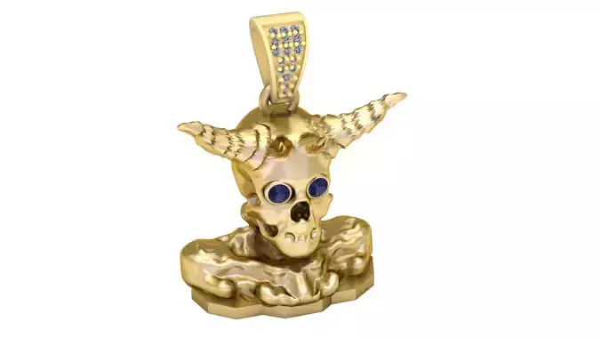 HORROR SKULL FACE PENDANT 3D PRINTABLE MODEL