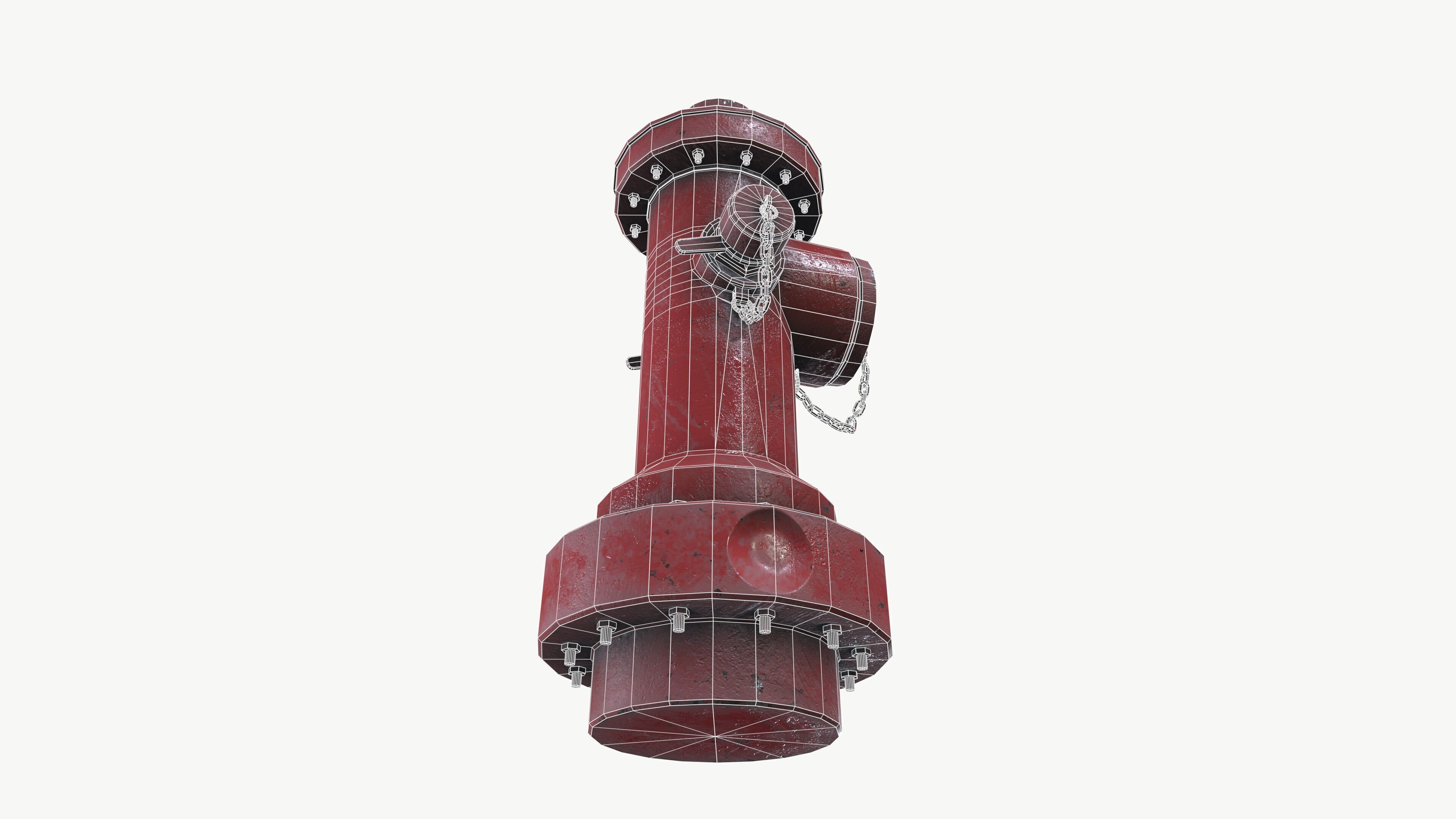 Fire Hydrant Low-poly 3D model_7