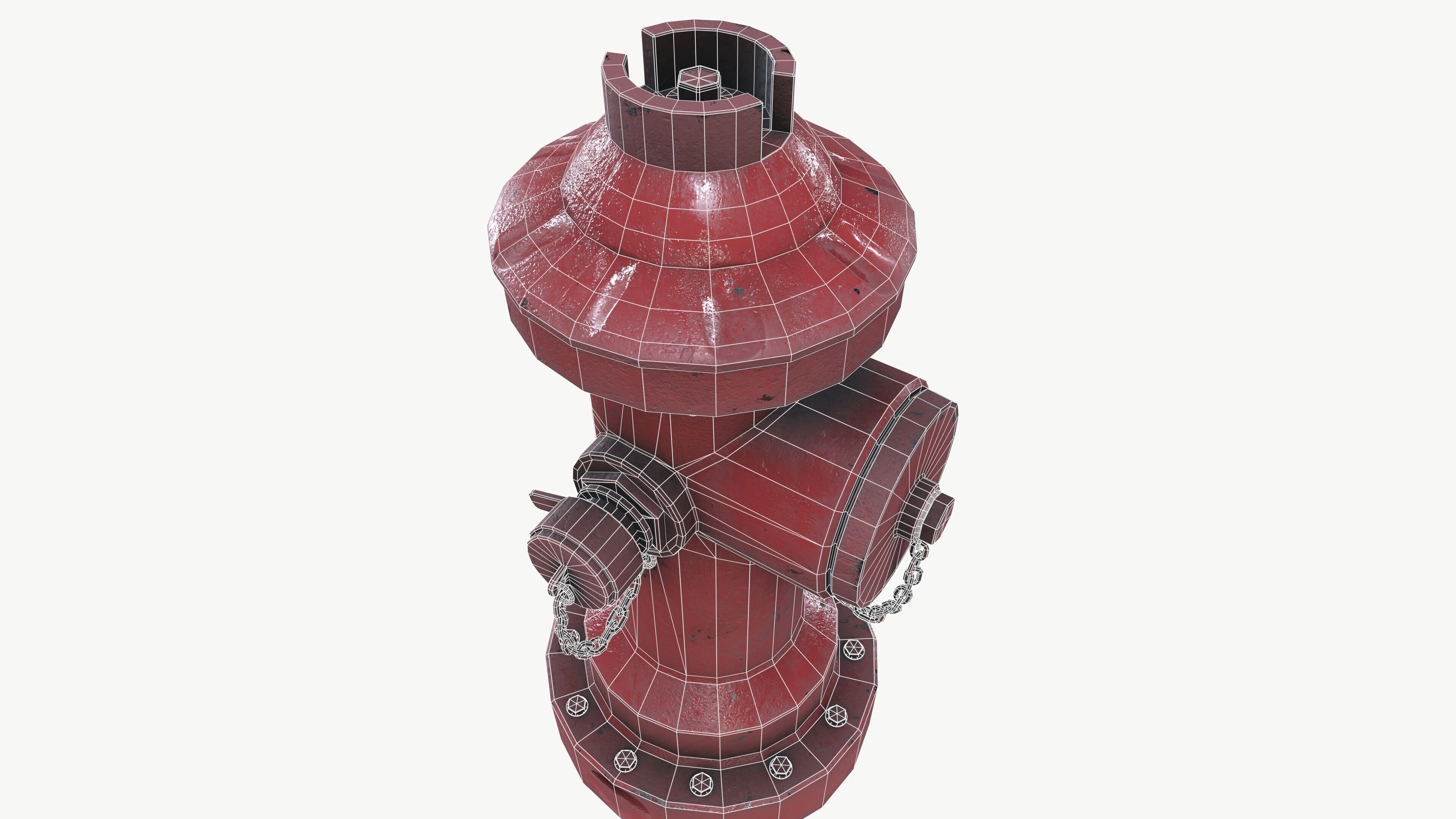 Fire Hydrant Low-poly 3D model_8