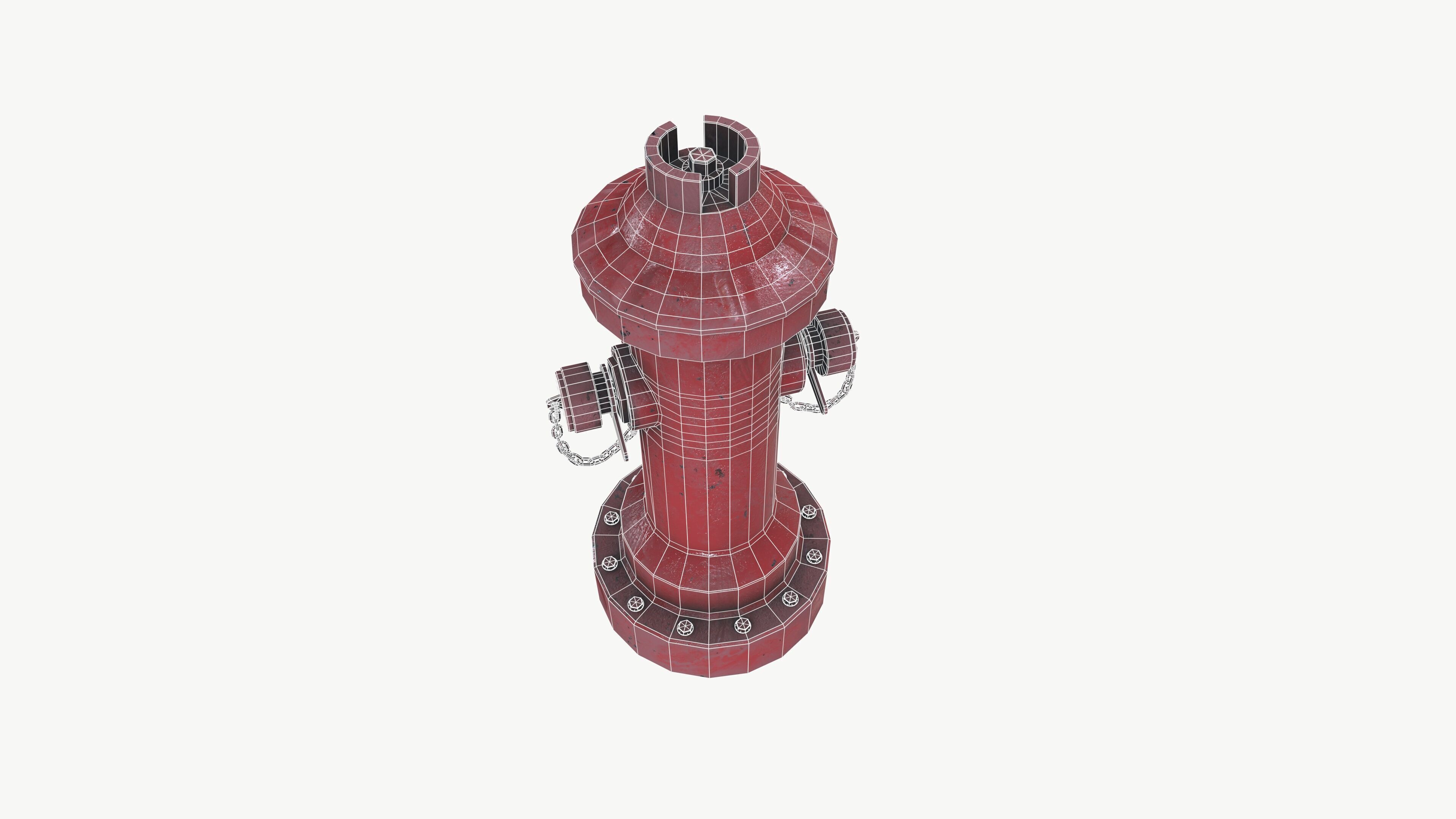 Fire Hydrant Low-poly 3D model_6