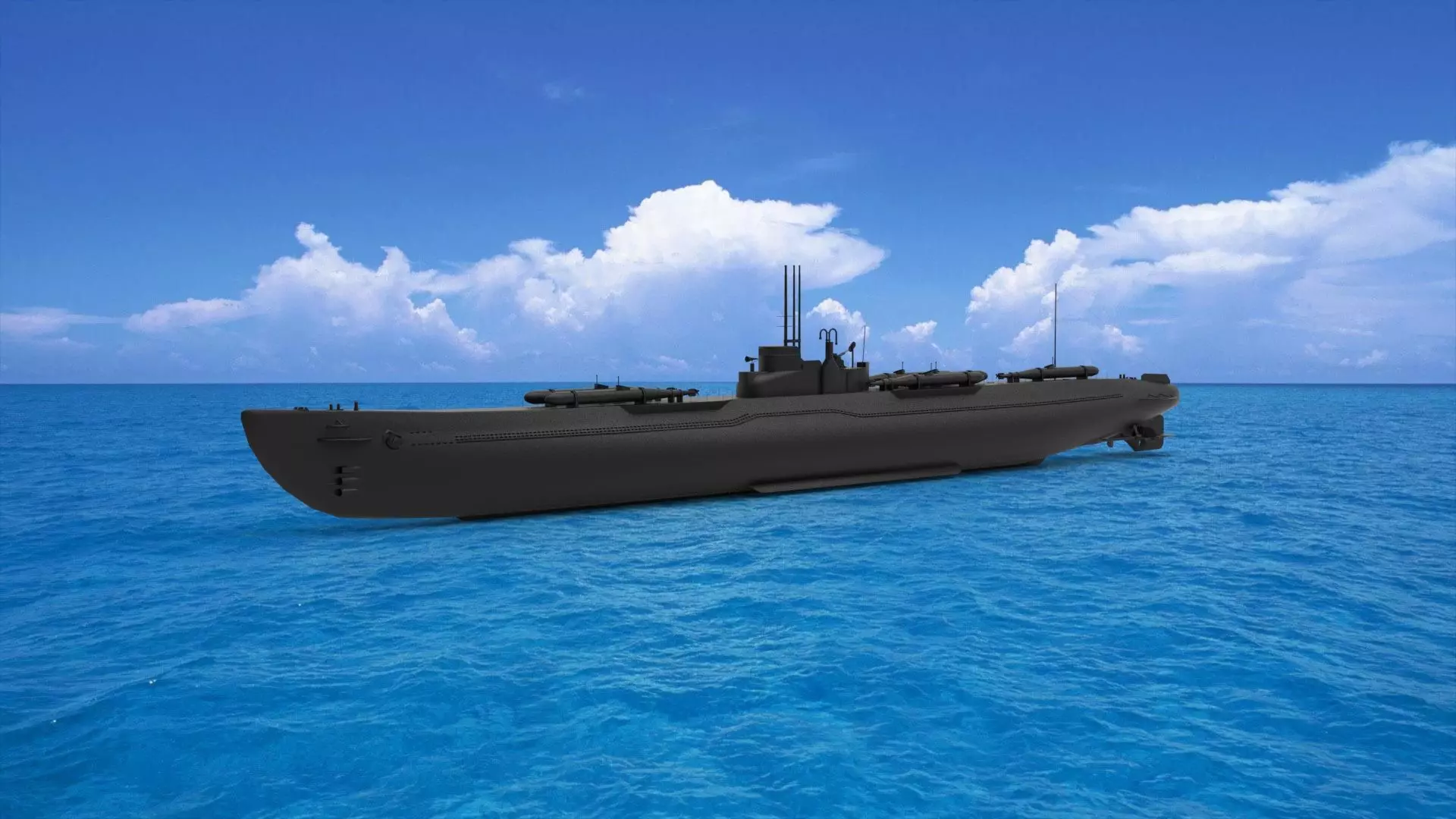Japanese submarine  3D model_0