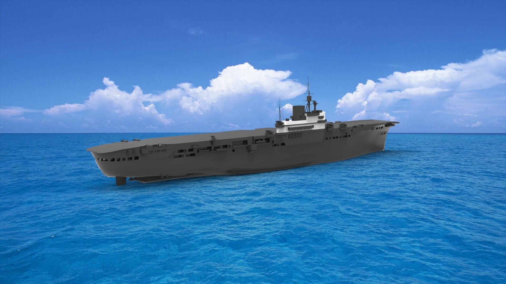 HMS Illustrious aircraft carrier 3D model_1