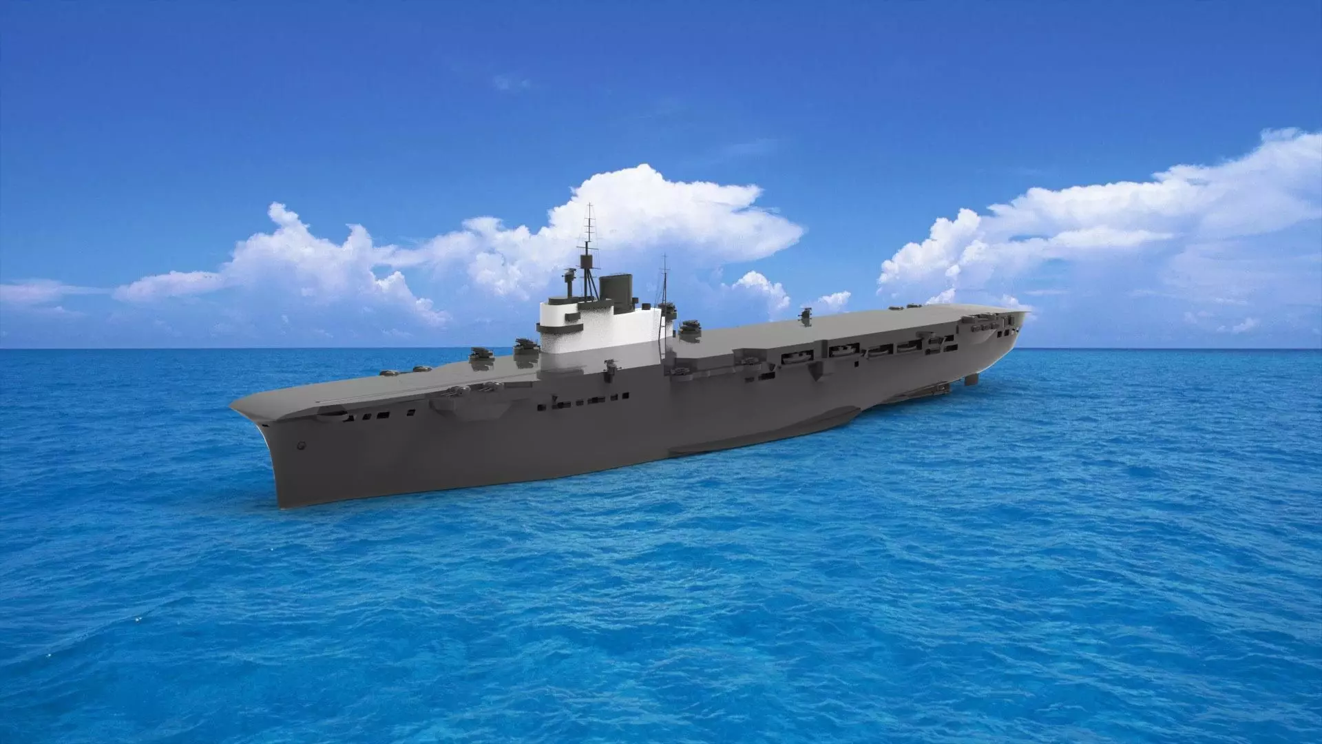 HMS Illustrious aircraft carrier 3D model_0