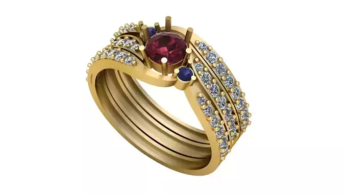 WEDDING DIAMOND RING 3D PRINTABLE MODEL