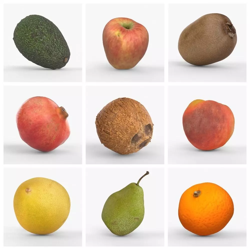 Photorealistic 3D scanning of different fruits 3D Model Collection_0