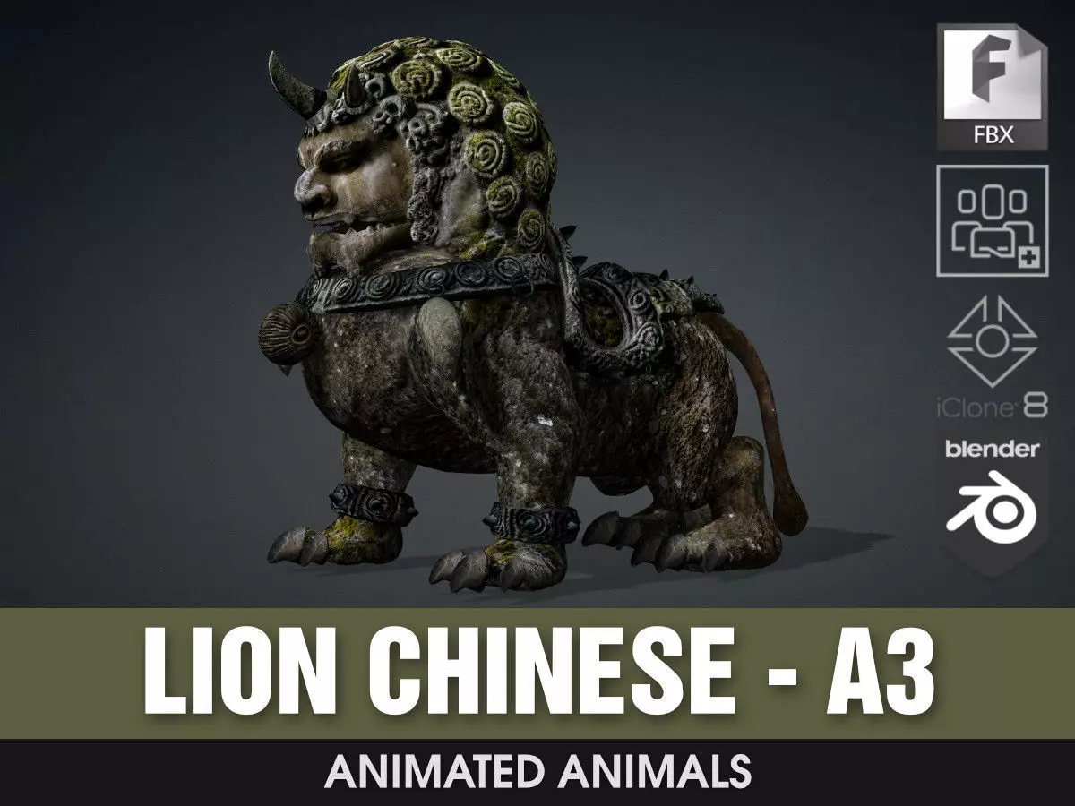 Lion Chinese-A3 3D model