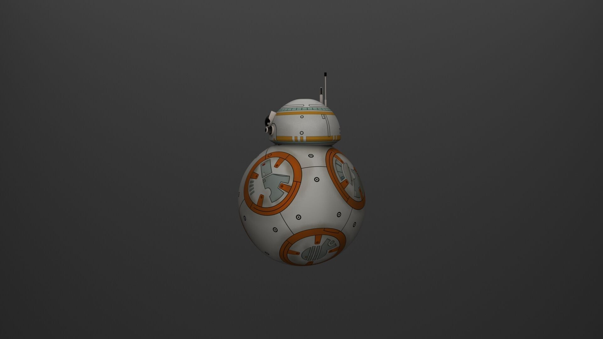 BB-8 Droid 3D Model Textured and Rigged 3D model_2