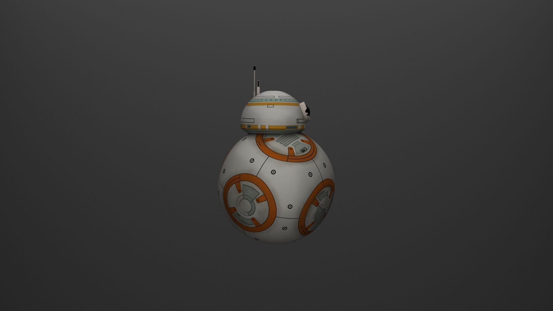 BB-8 Droid 3D Model Textured and Rigged 3D model_1