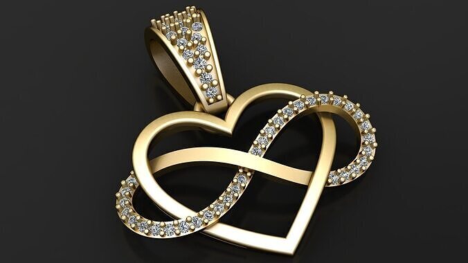 HEART PRECIOUS DESIGN PENDANT 3D PRINTABLE MODEL 3D print model
