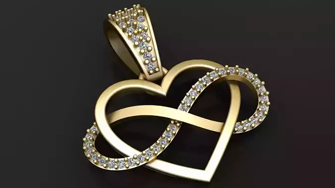 HEART PRECIOUS DESIGN PENDANT 3D PRINTABLE MODEL