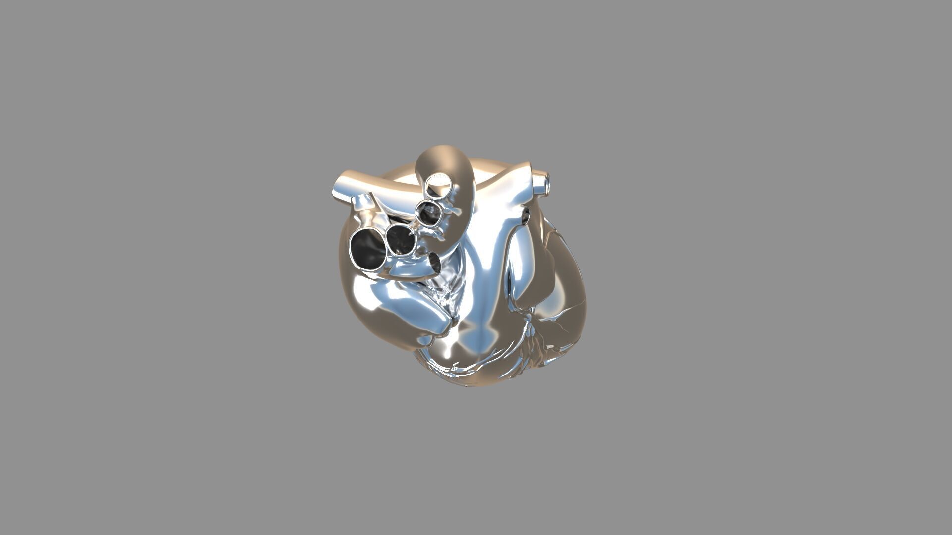 human heart pendent silver 3D model_6
