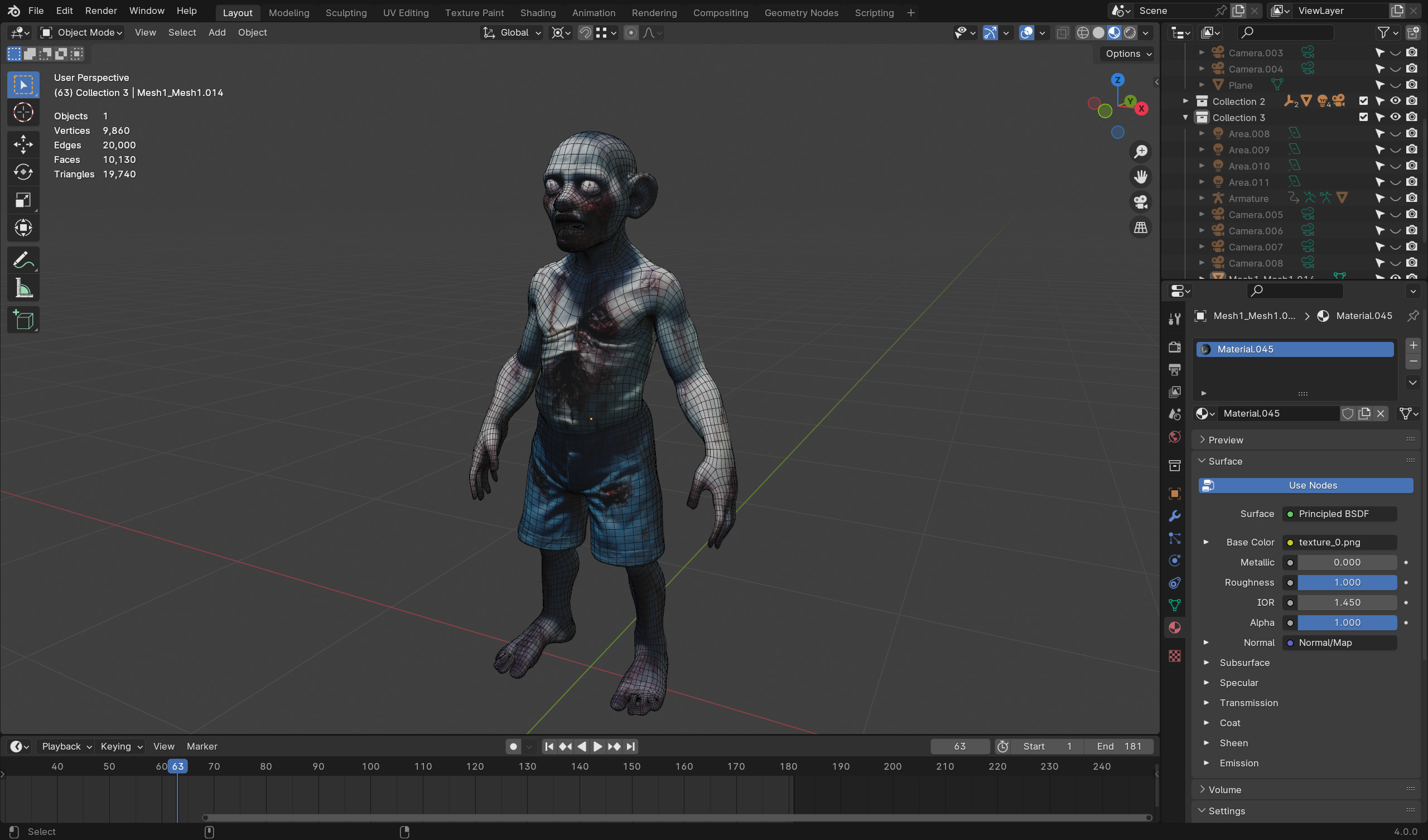 Teenage Zombie - Game-Ready Fully Rigged Low-poly 3D model_9