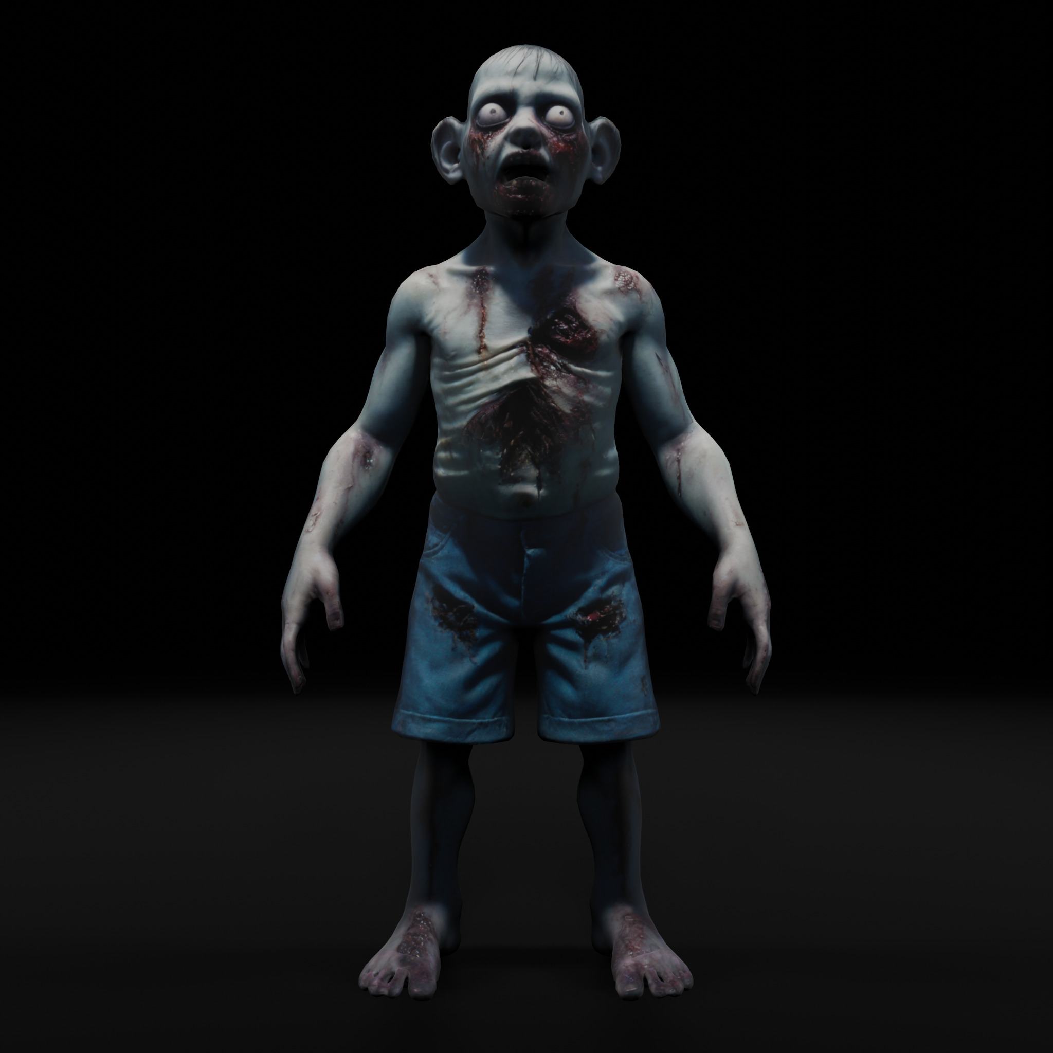 Teenage Zombie - Game-Ready Fully Rigged Low-poly 3D model_3