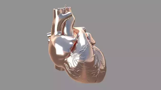 human heart pendent copper