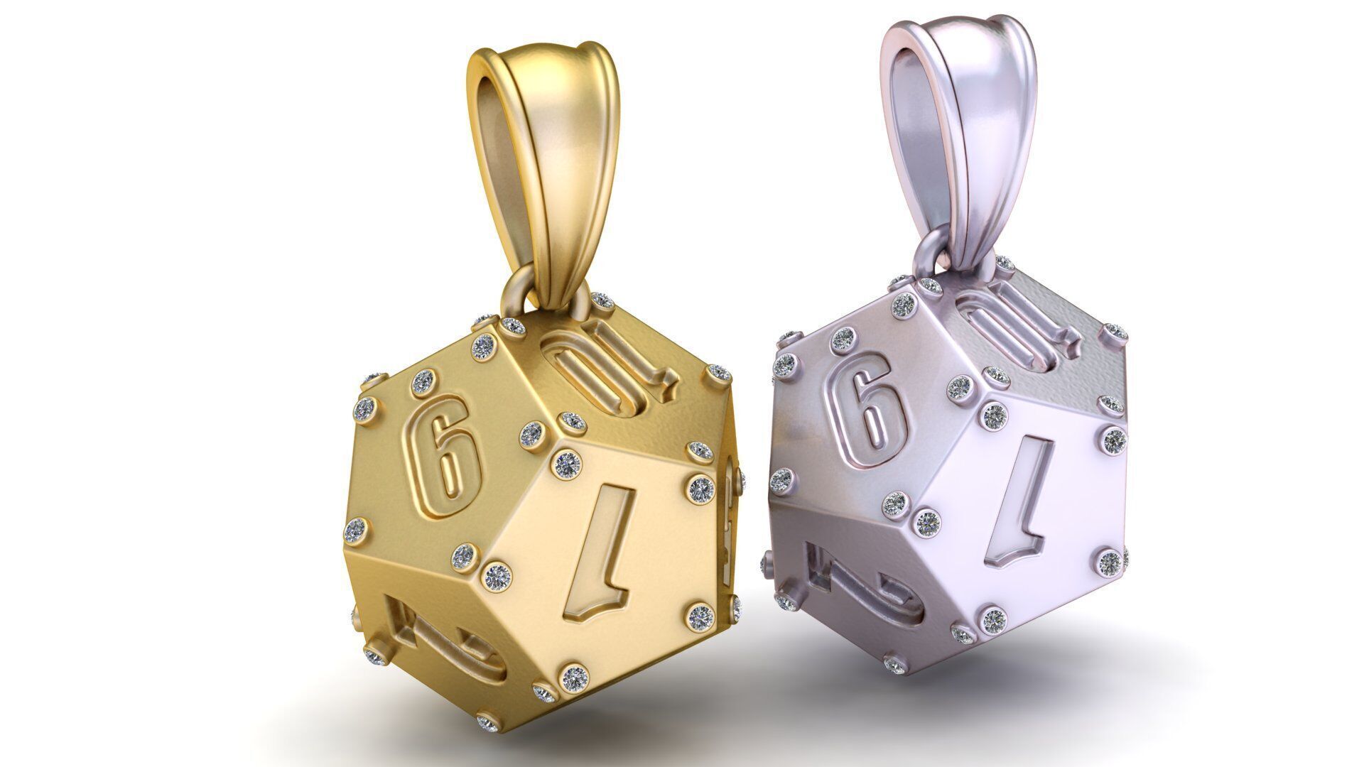 HEXAGON SHAPE DICE PENDANT 3D PRINTABLE MODEL 3D print model_1