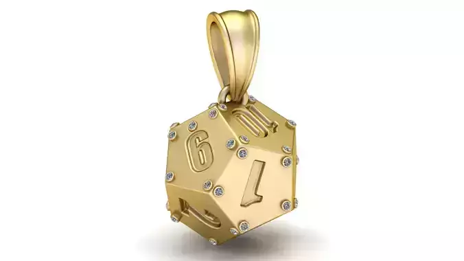 HEXAGON SHAPE DICE PENDANT 3D PRINTABLE MODEL 3D print model
