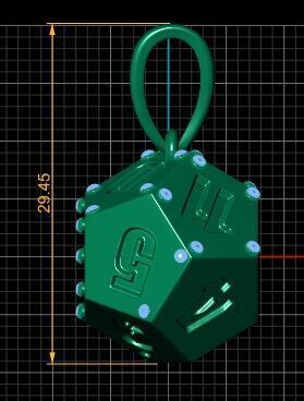 HEXAGON SHAPE DICE PENDANT 3D PRINTABLE MODEL 3D print model_4