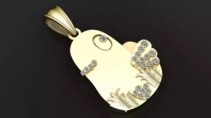 GOLDEN BABY BIRD PENDANT 3D PRINTABLE MODEL