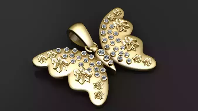 BUTTERFLY INSECT PENDANT 3D PRINTABLE MODEL 3D print model