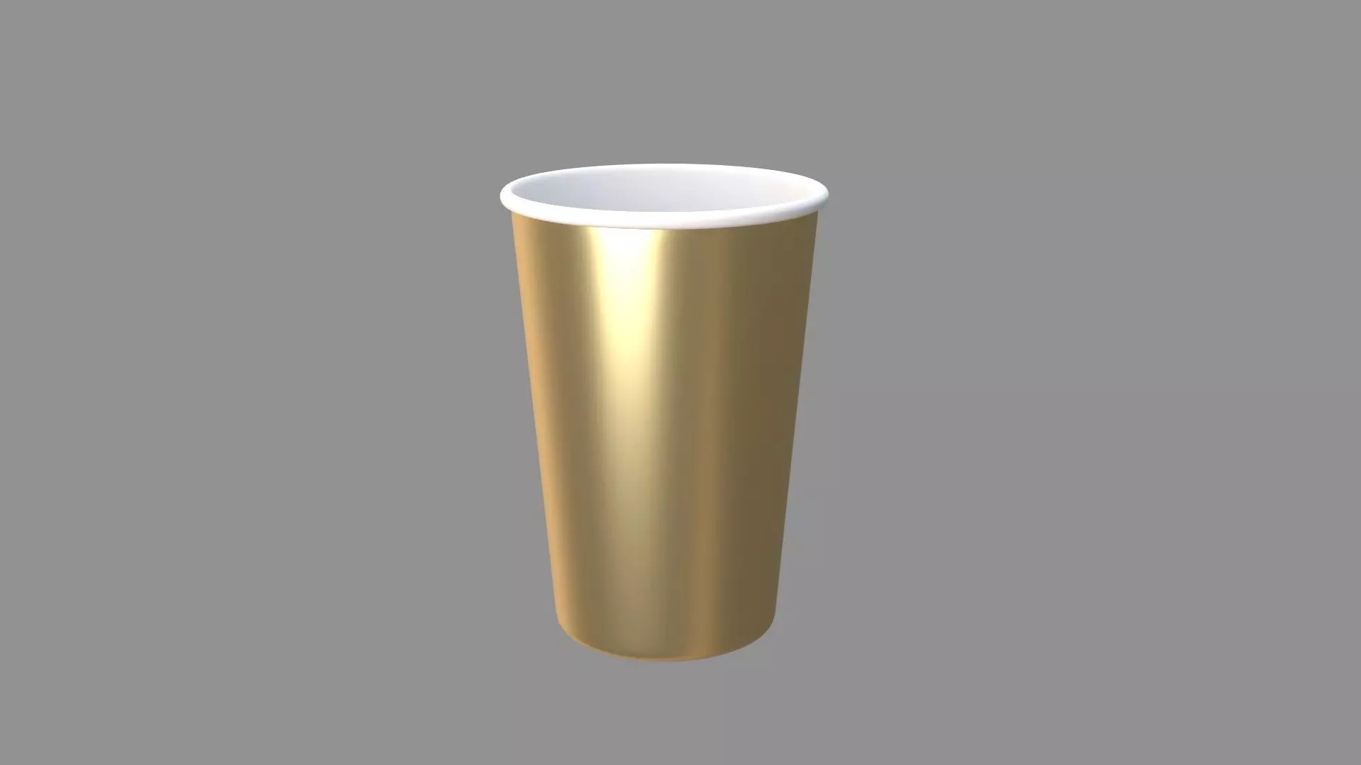 paper cup golden 3D model_0