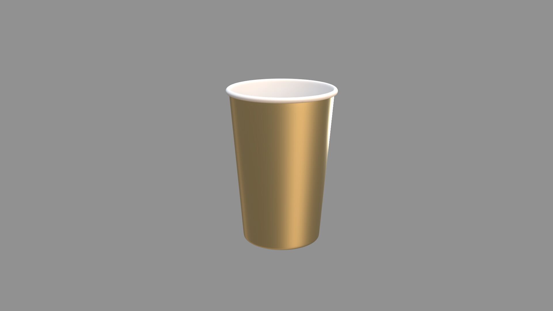 paper cup golden 3D model_2