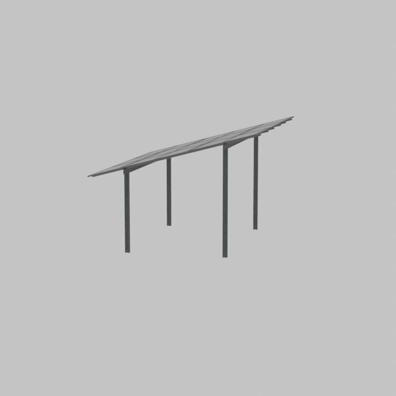 Solar module version 2 width 7260mm tilt angle 15 degrees Low-poly 3D model_44