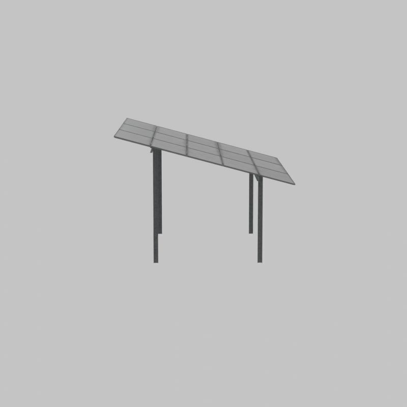 Solar module version 2 width 7260mm tilt angle 15 degrees Low-poly 3D model_31