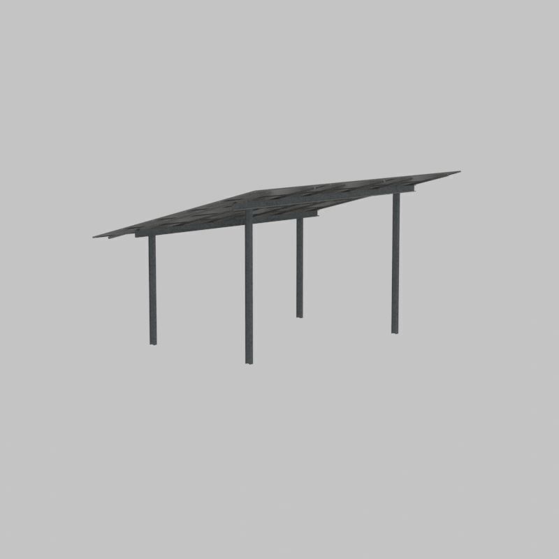 Solar module version 2 width 7260mm tilt angle 15 degrees Low-poly 3D model_22