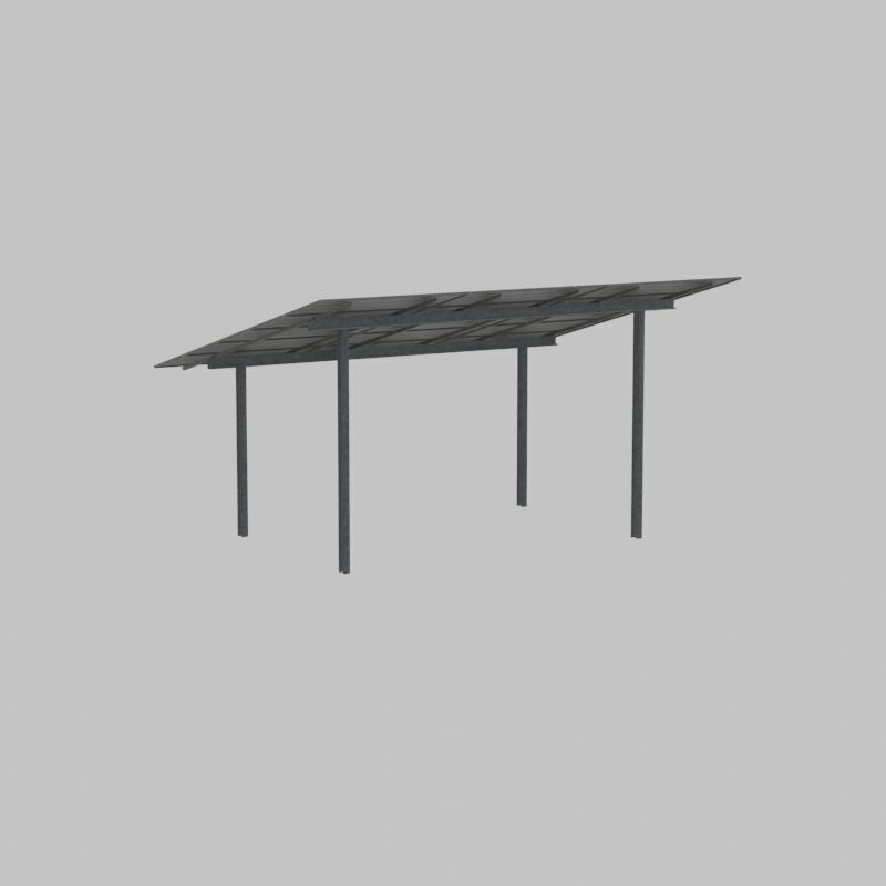 Solar module version 2 width 7260mm tilt angle 15 degrees Low-poly 3D model_23