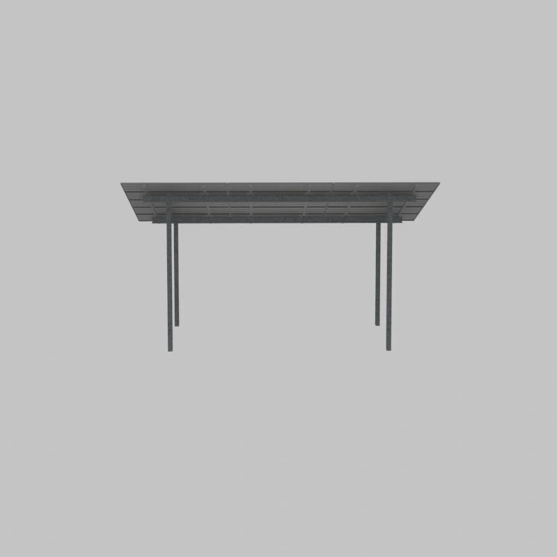 Solar module version 2 width 7260mm tilt angle 15 degrees Low-poly 3D model_25