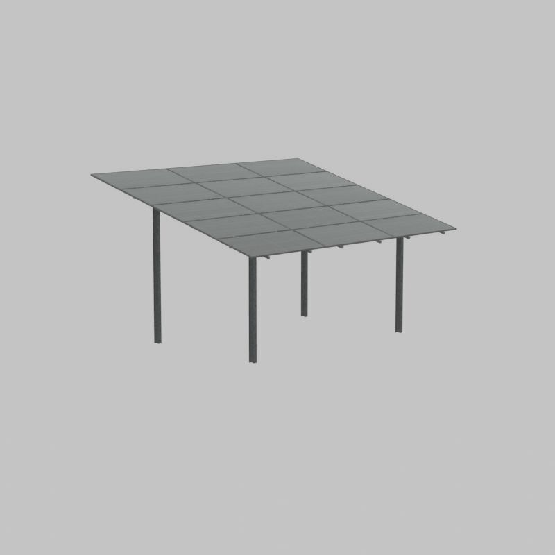 Solar module version 2 width 7260mm tilt angle 15 degrees Low-poly 3D model_35