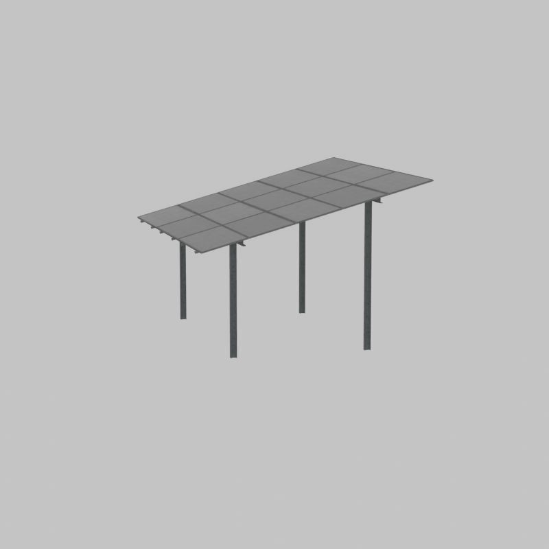 Solar module version 2 width 7260mm tilt angle 15 degrees Low-poly 3D model_42