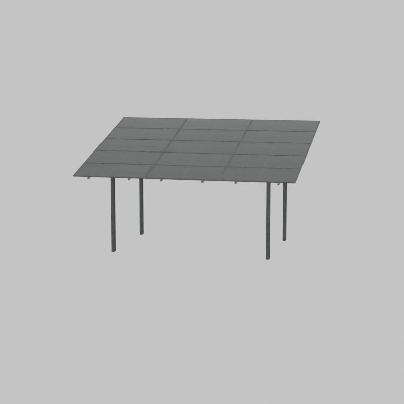 Solar module version 2 width 7260mm tilt angle 15 degrees Low-poly 3D model_32